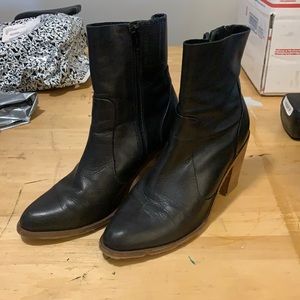 Jeffrey Campbell black leather boots